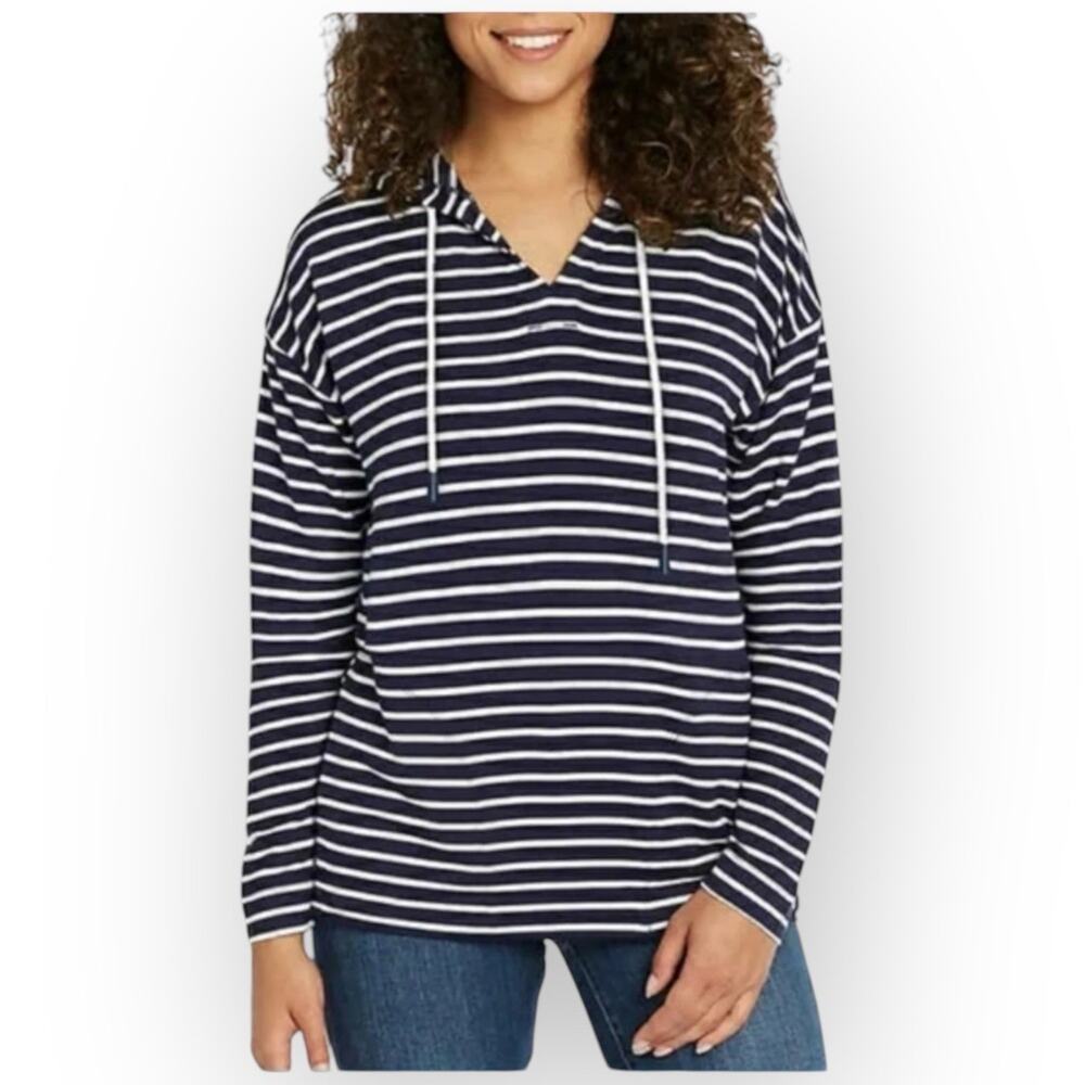 NWT Buffalo David Bitton Women’s Super Soft Knit Relaxed Fit Striped Hoodie XS
